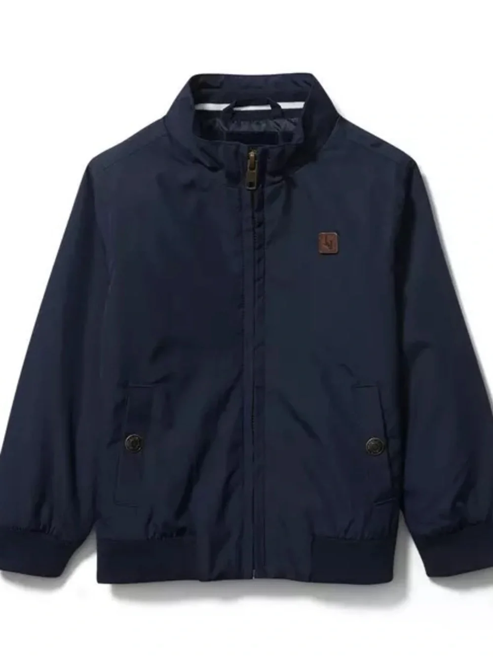 Janie and Jack Boy Connor Navy Mock Neck Bomber Jacket 3T-4T